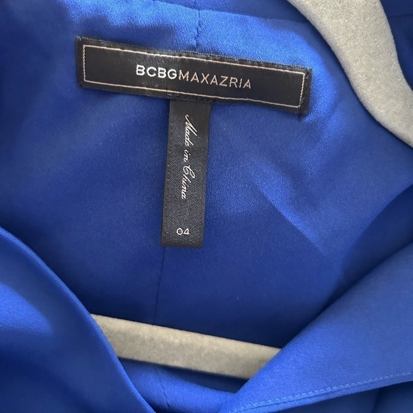 BCBGMAXAZRIA Adrina Royal Blue Dress Size 4 Secretary Tie Neck - Picture 8 of 8